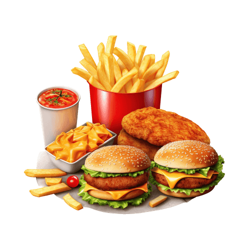 Double Burger & Fries